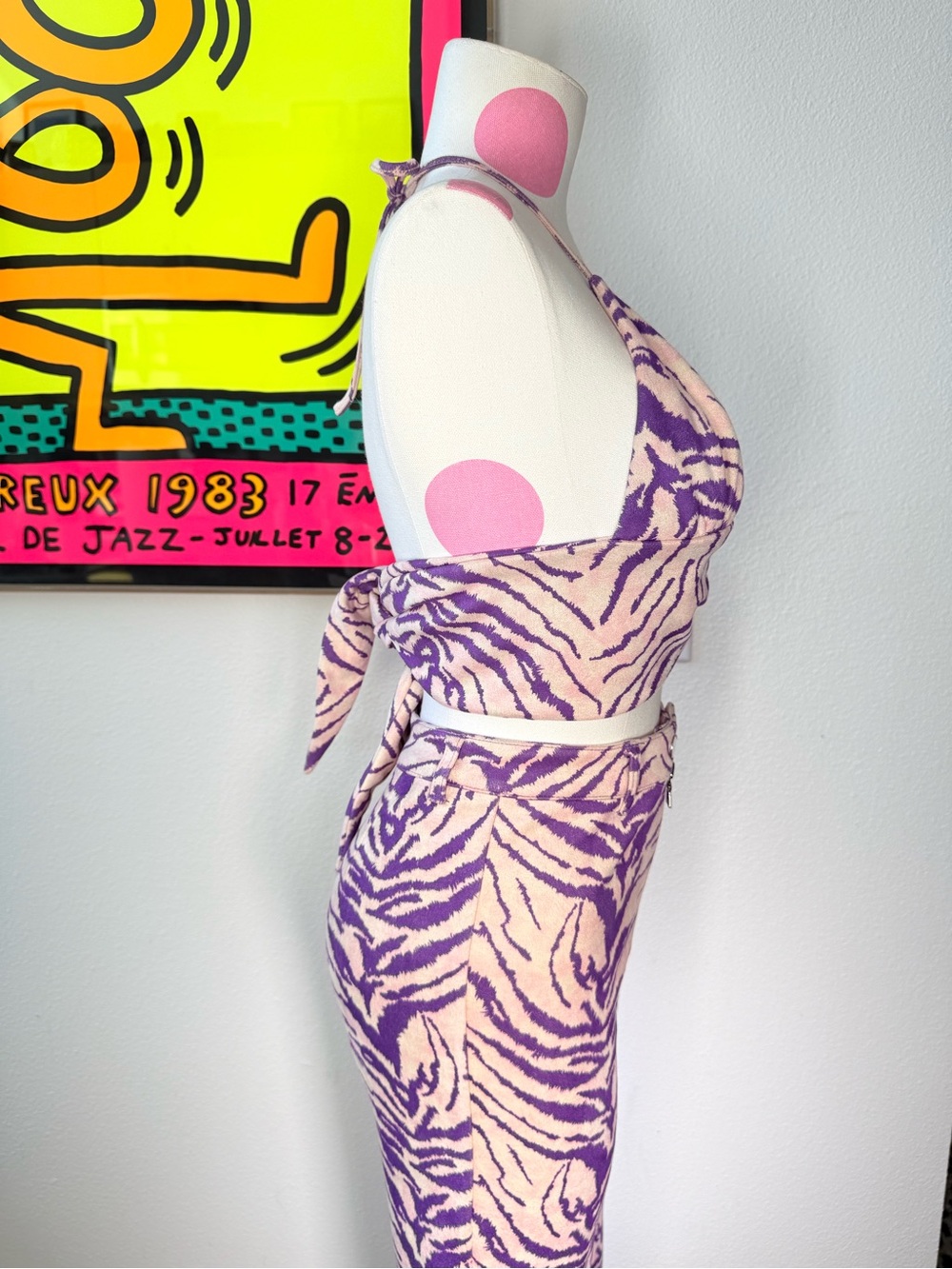 I.AM.GIA Kiki Purple Zebra Halter Top & Pants Set Size Small Pants Medium Top - Picture 7 of 15